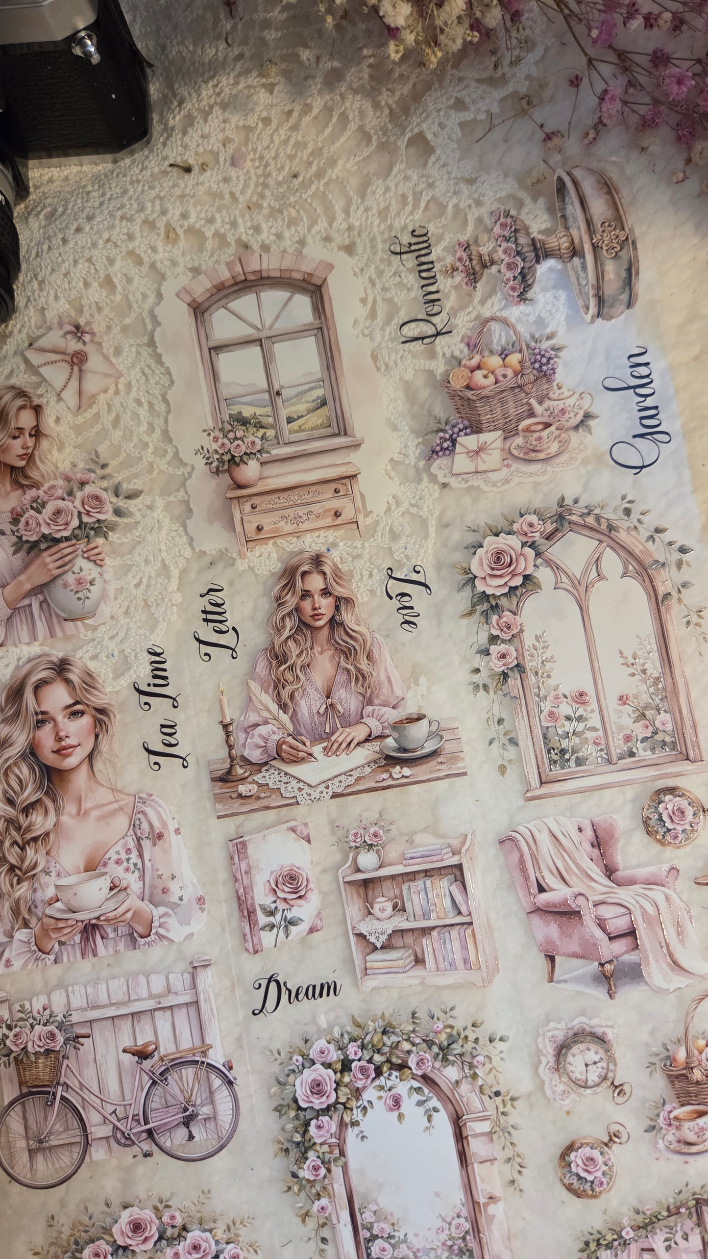 Romantic Garden, Crystal Ink, PET TAPE, 7 cm wide