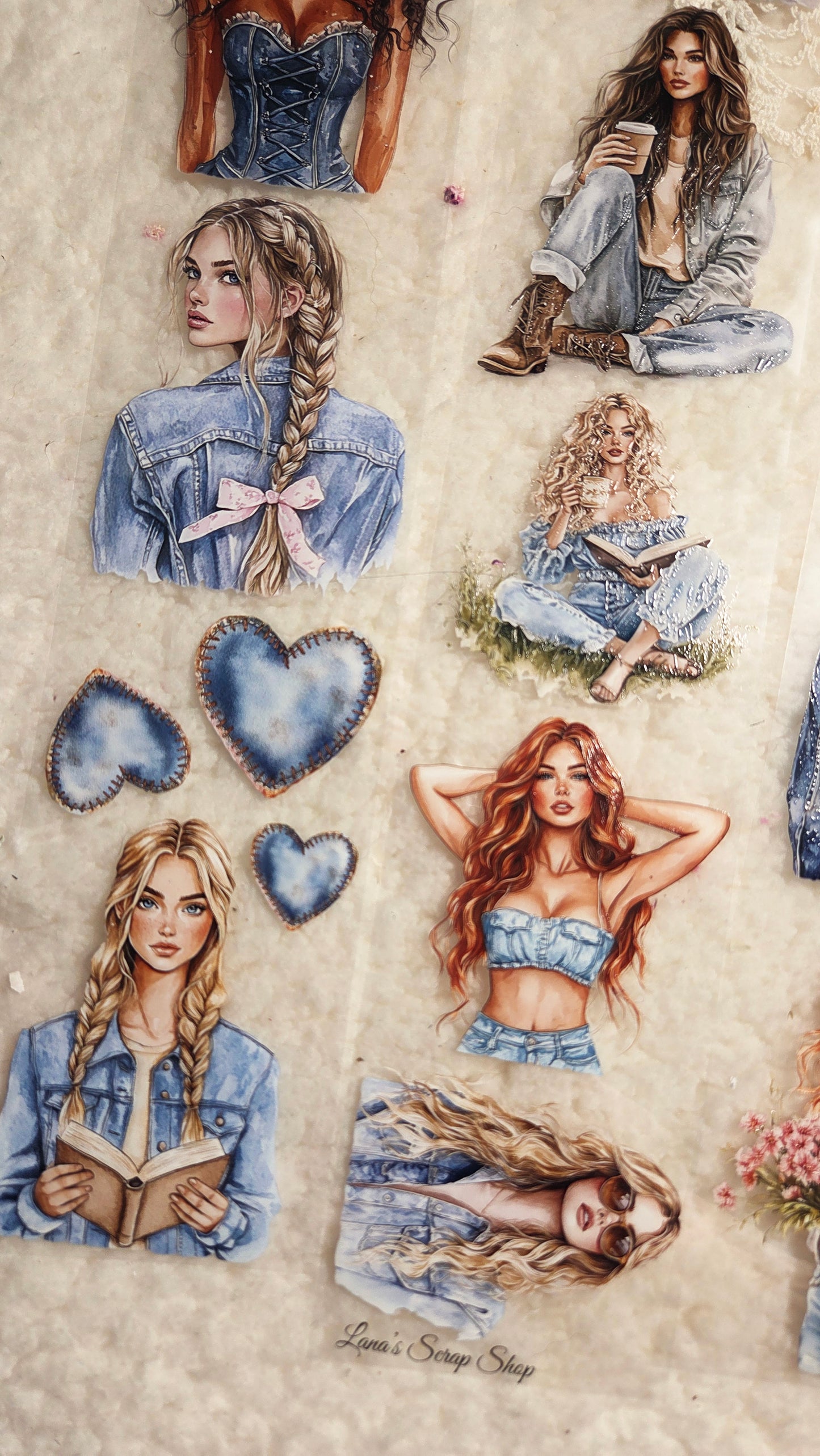 Denim Girls, PET TAPE,  LOOP, Crystal Ink, 7cm wide
