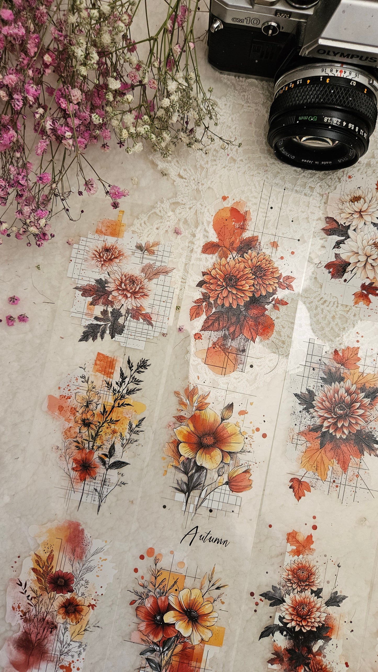 Autumn Background, PET TAPE, Crystal Ink, 7 cm wide