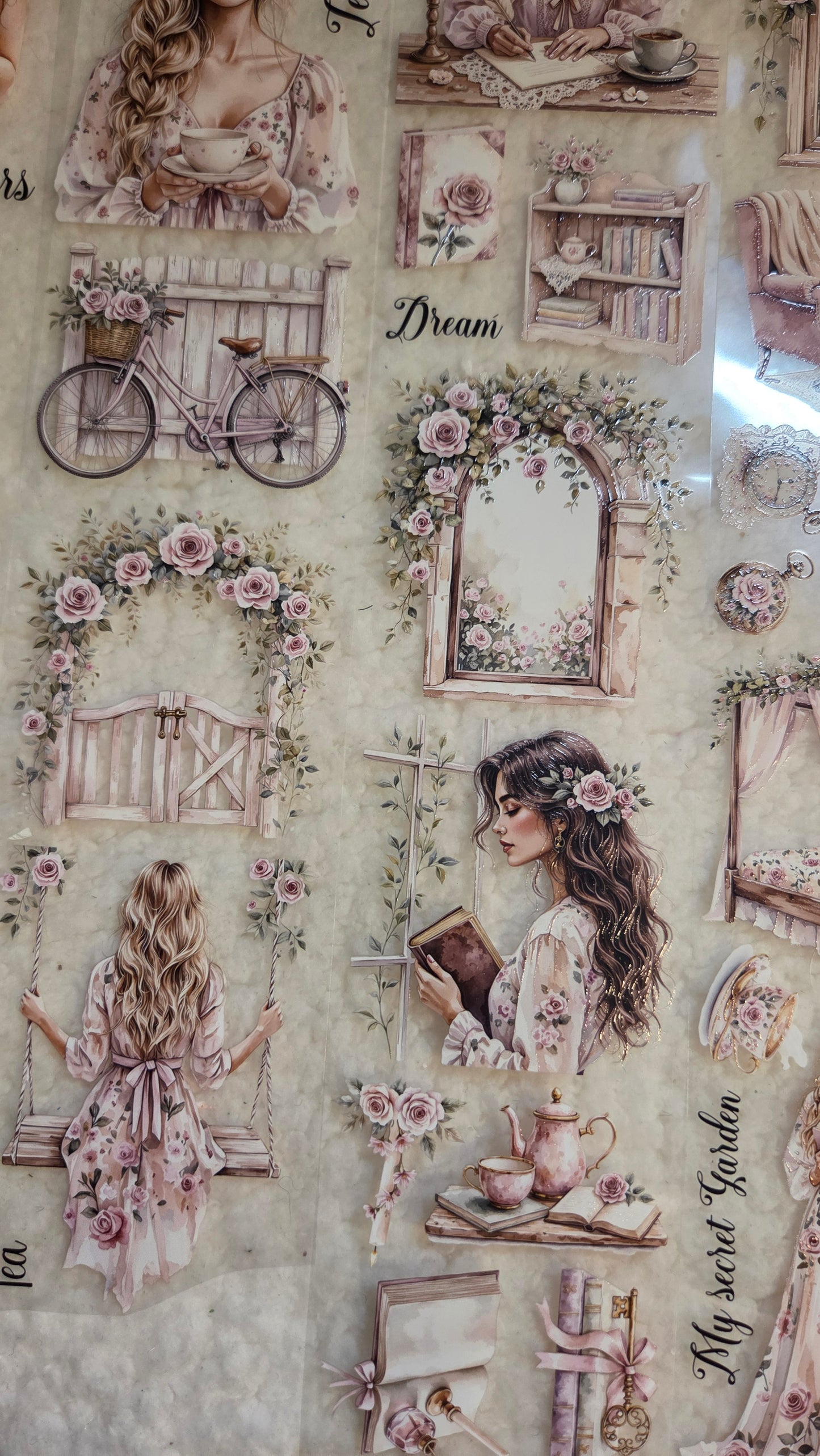 Romantic Garden, Crystal Ink, PET TAPE, 7 cm wide