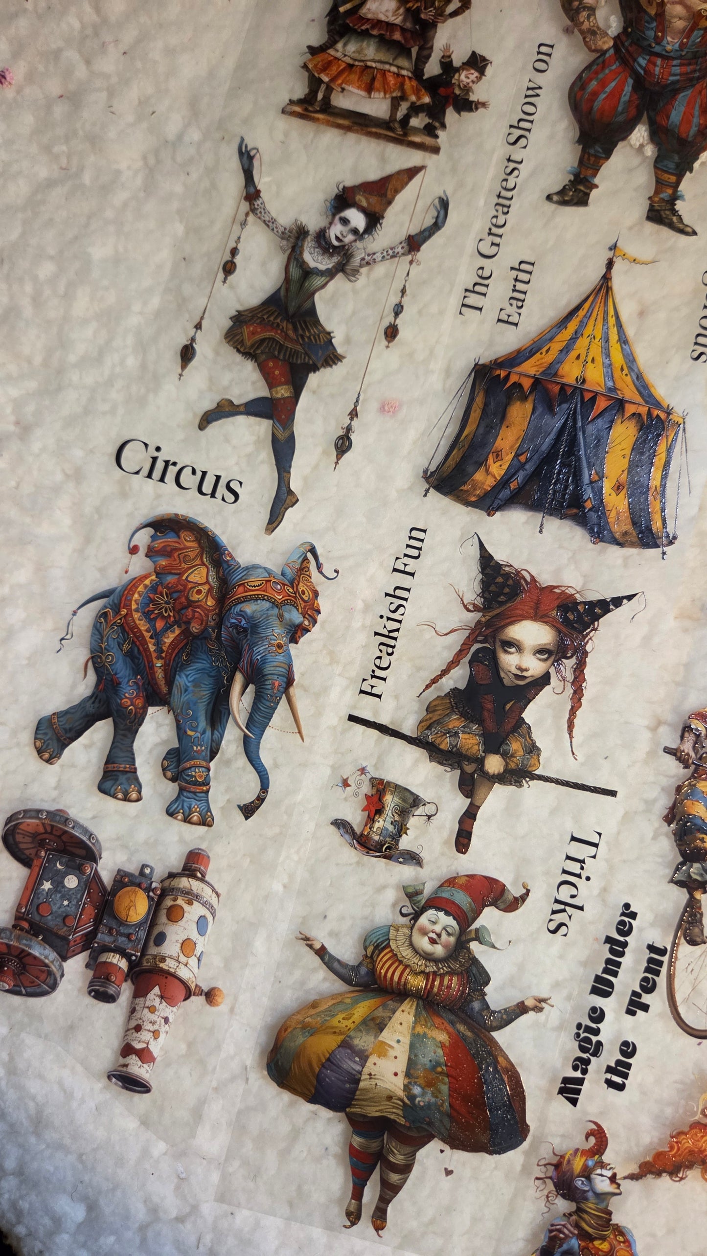 Whimsical Circus, Crystal Ink, PET TAPE, 7 cm wide