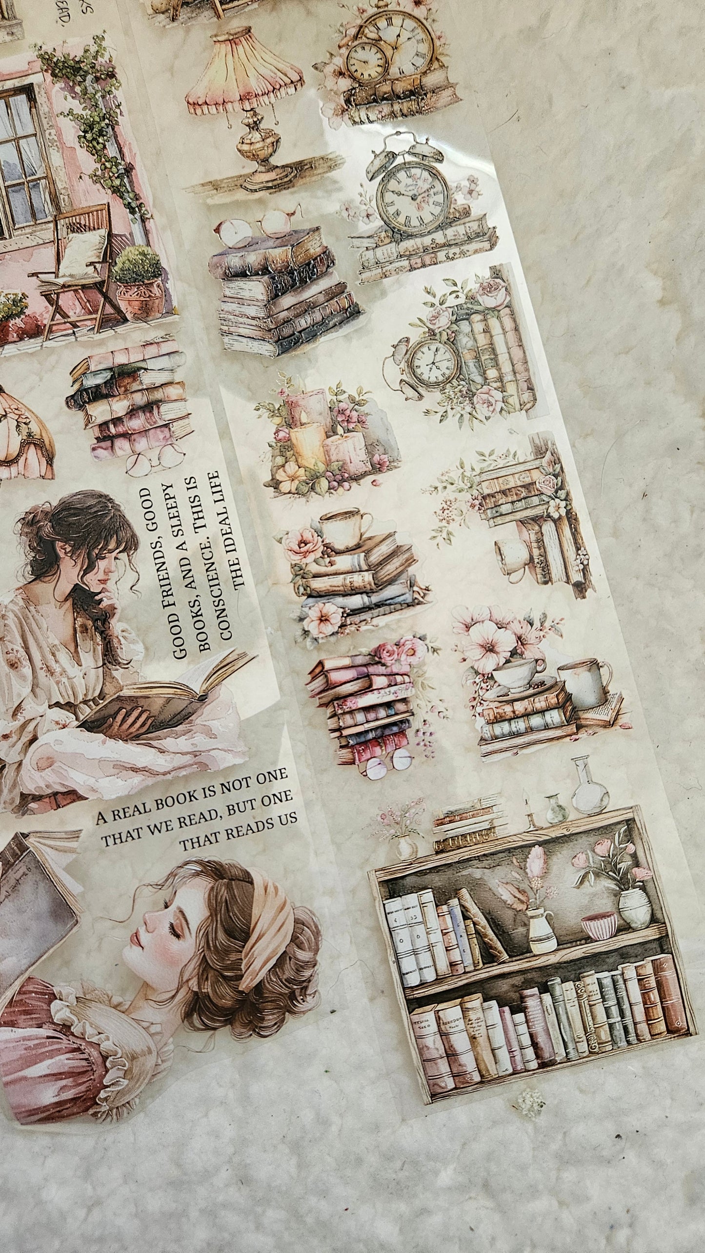Dreamy Cottage Book Lover, Crystal Ink, PET TAPE, 7 cm wide