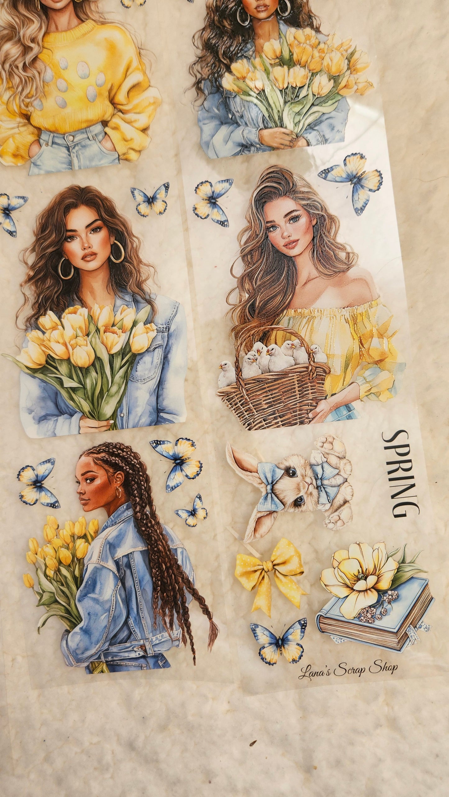 Spring Girls, Crystal Ink, PET TAPE, 7 cm wide