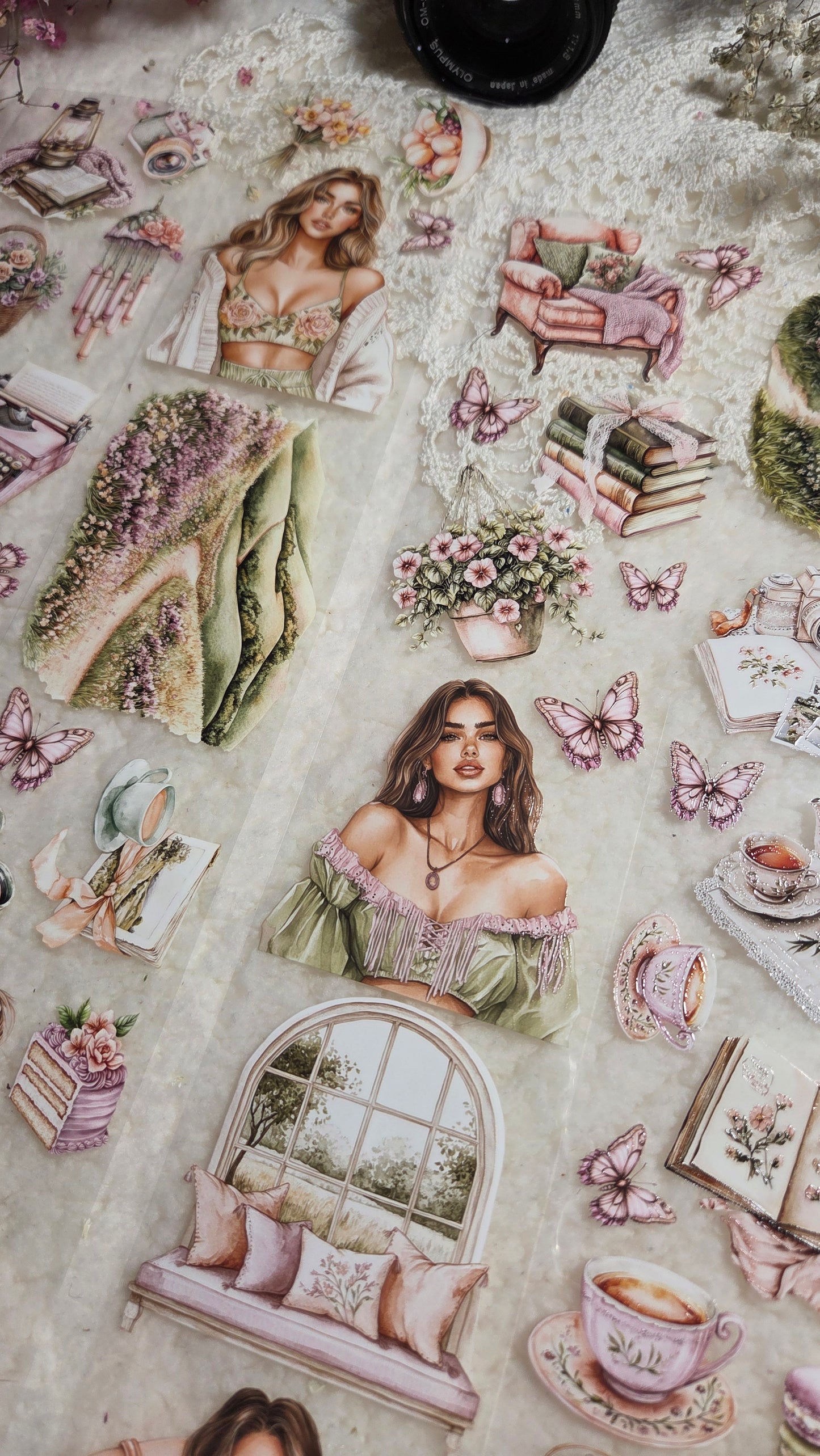 Quiet Hillside, Crystal Ink, PET TAPE, 7 cm wide