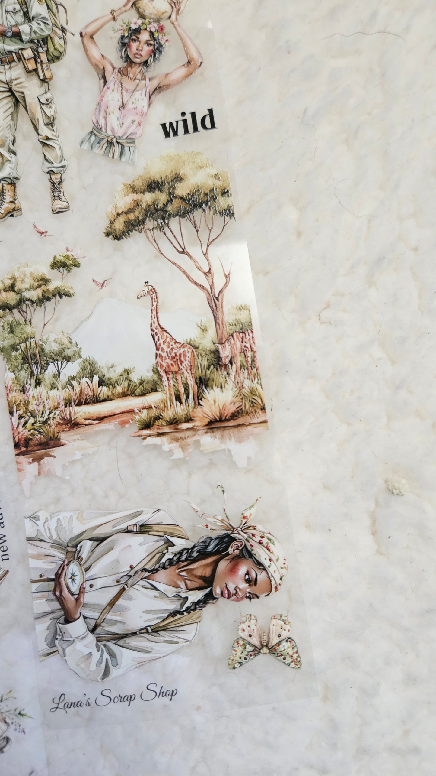 Safari, Crystal Ink, PET TAPE, 7 cm wide