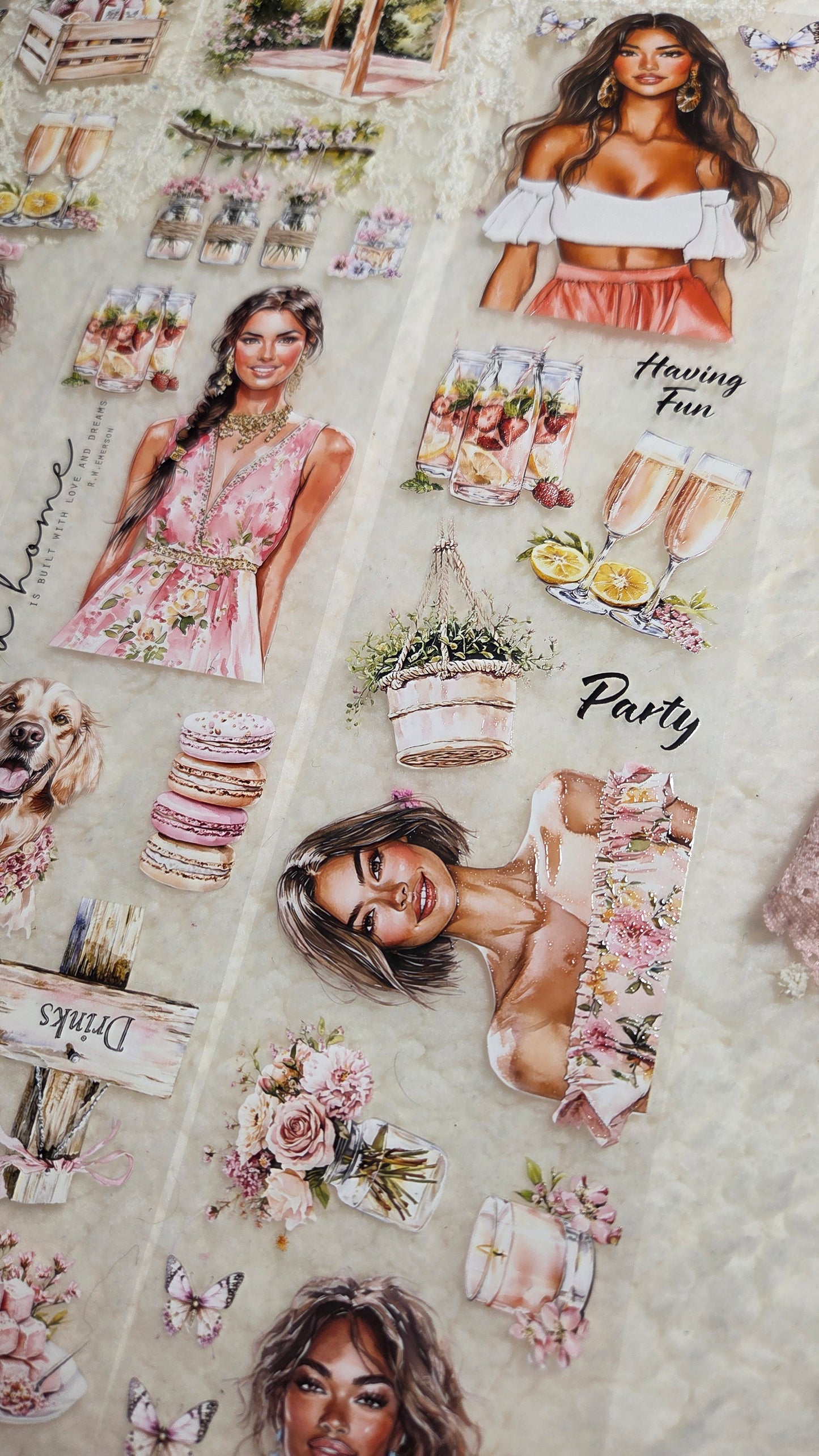 Garden Party Time, Crystal Ink, PET TAPE, 7 cm wide