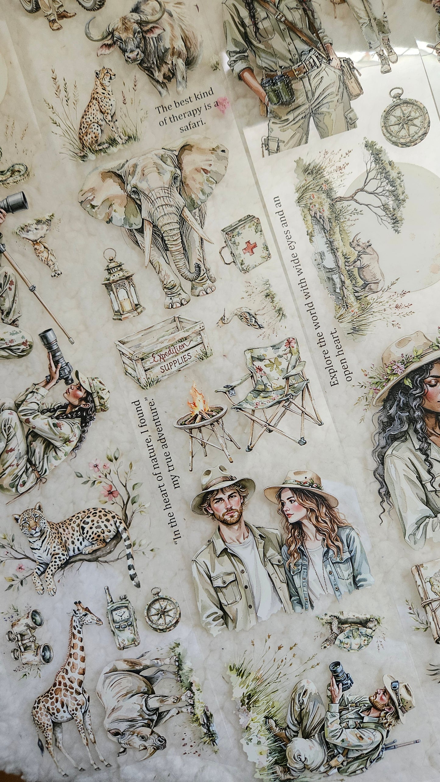 Safari, Crystal Ink, PET TAPE, 7 cm wide