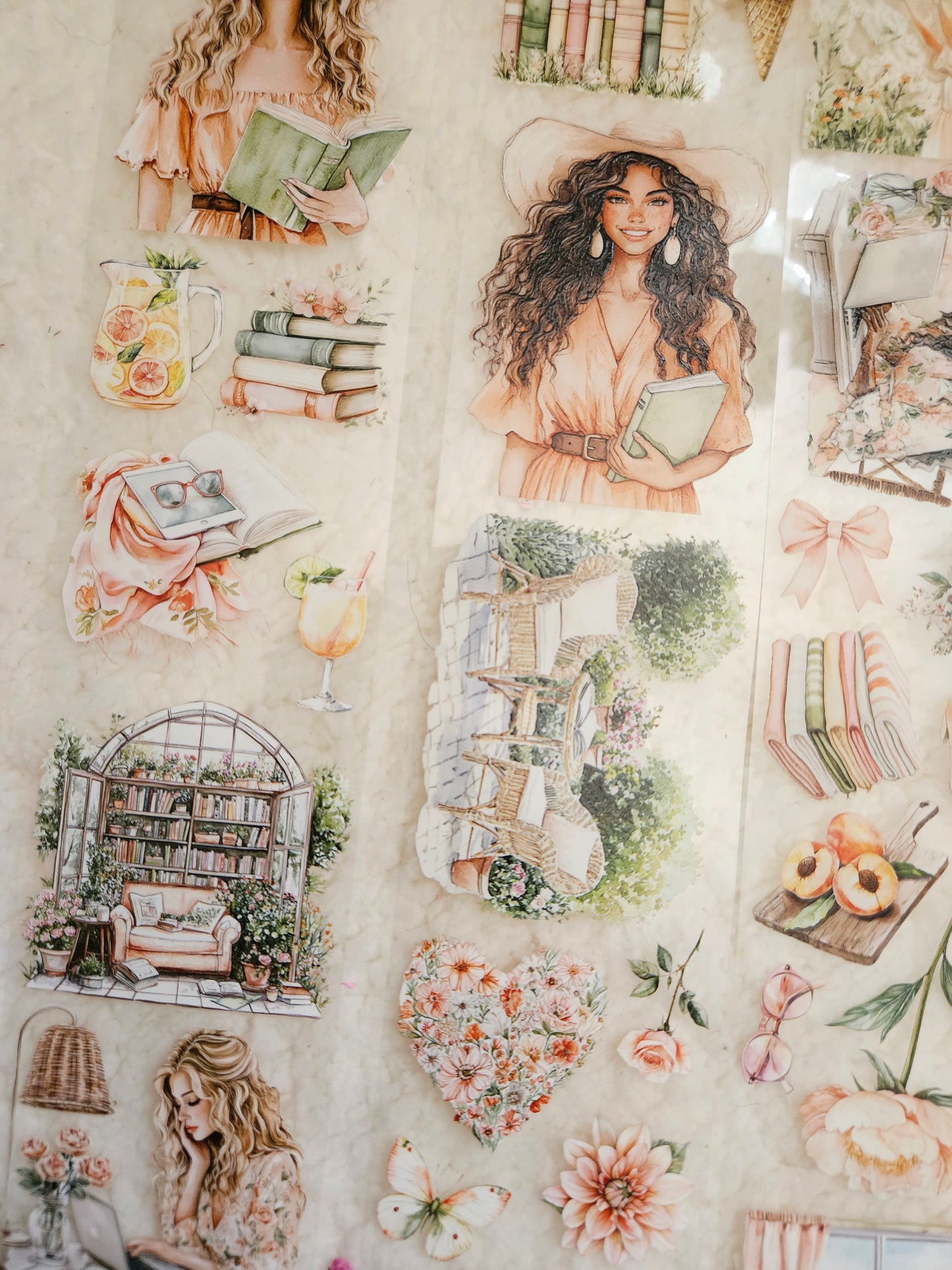 Peach Summer Plans, Crystal Ink, PET TAPE, 7 cm wide