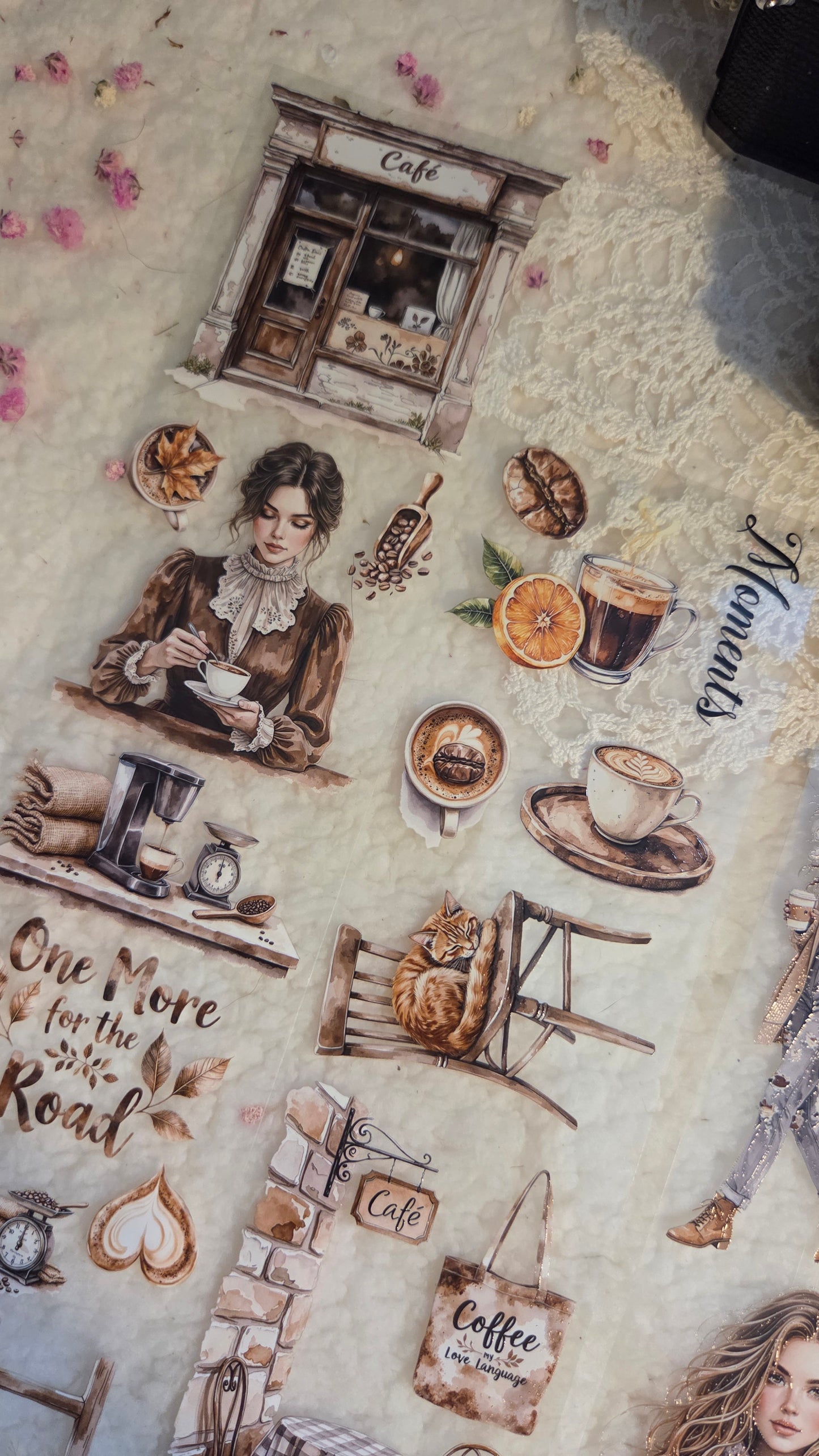 Cozy Coffee Days, Crystal Ink, PET TAPE, 7 cm wide