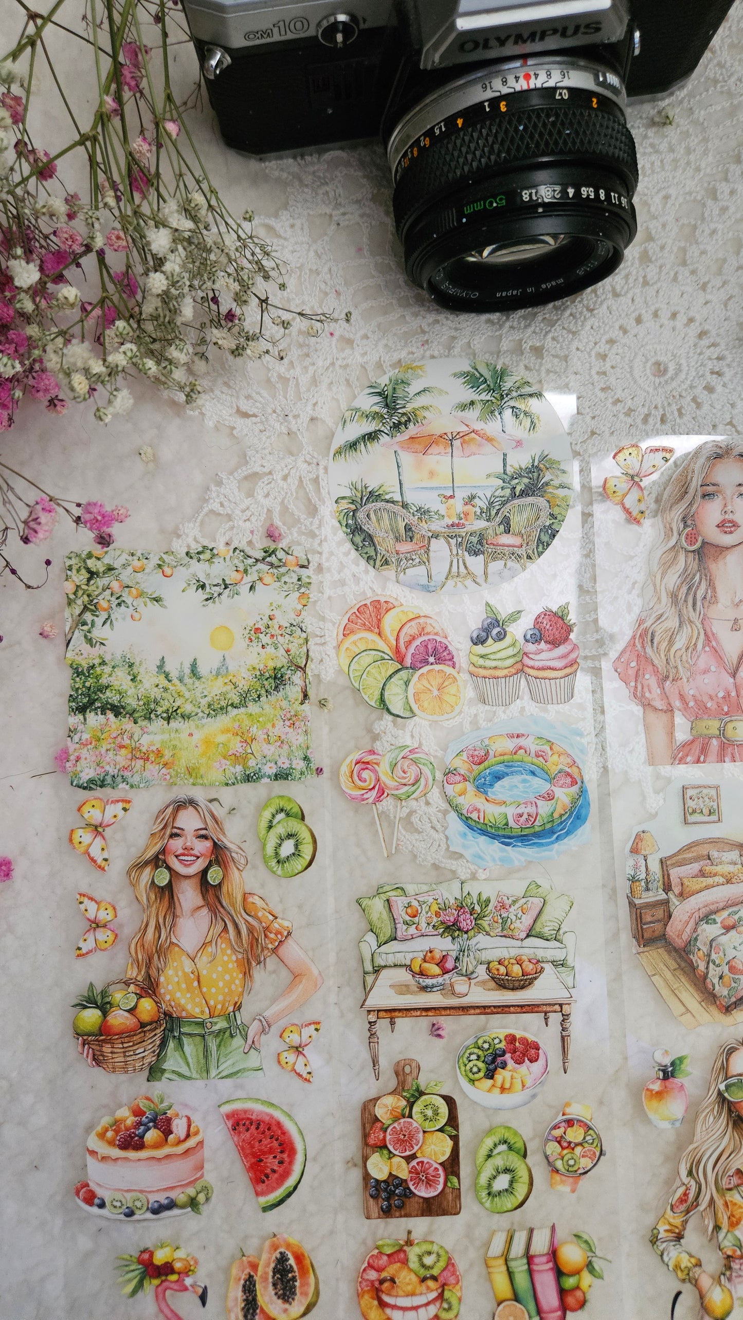 Fruity Summer, Crystal Ink, PET TAPE, 7 cm wide