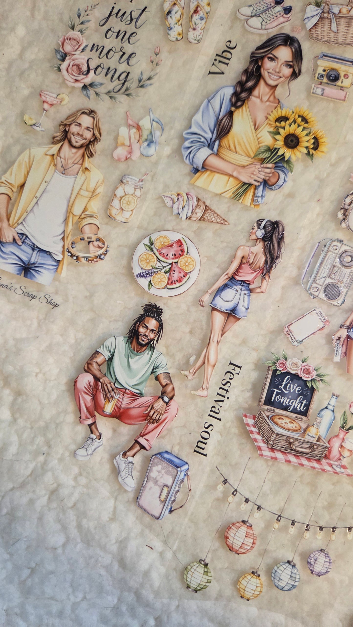 Music Festival, Crystal Ink, PET TAPE, 7 cm wide