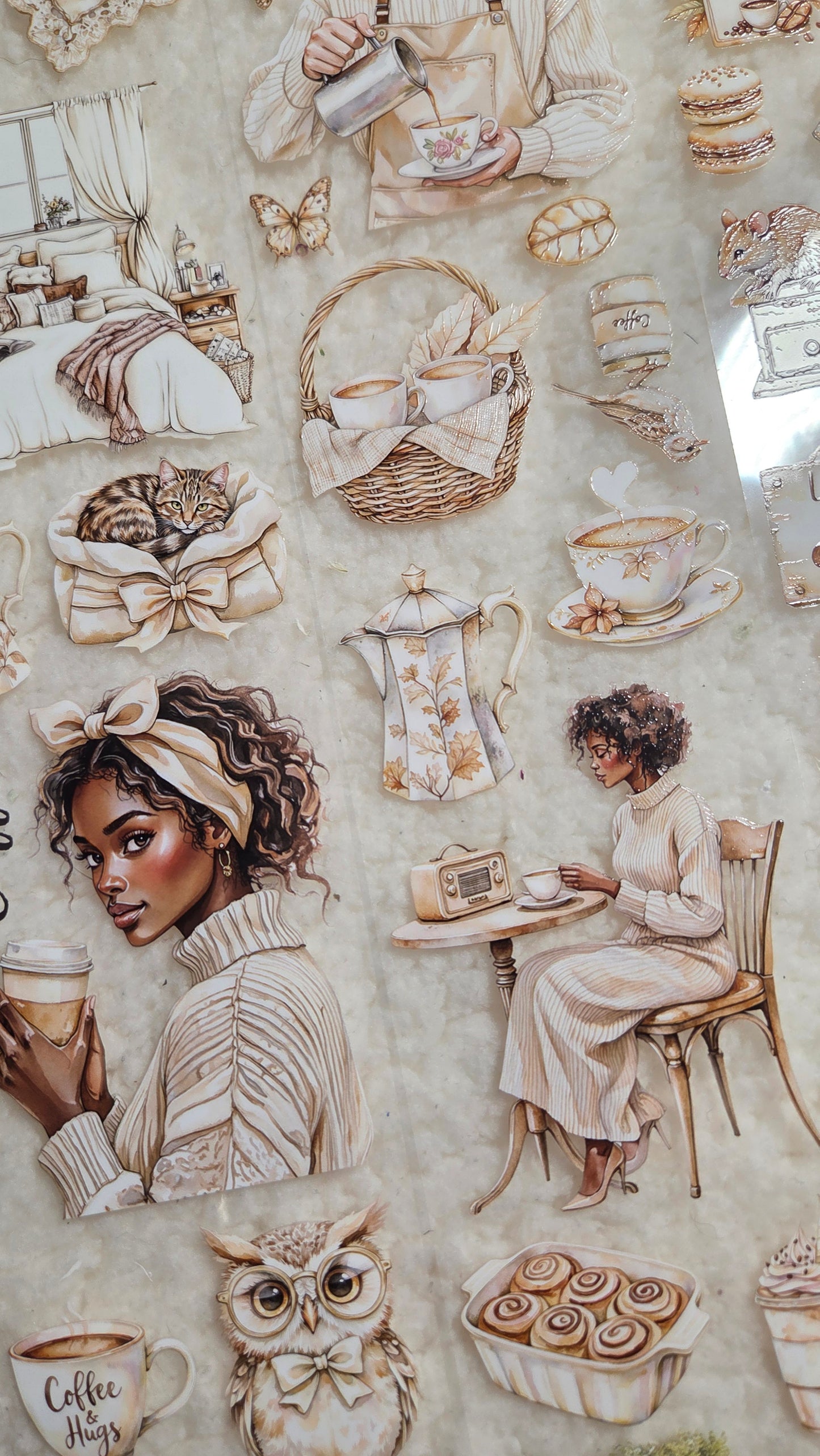 Coffee Mornings, Crystal Ink, PET TAPE, 7 cm wide