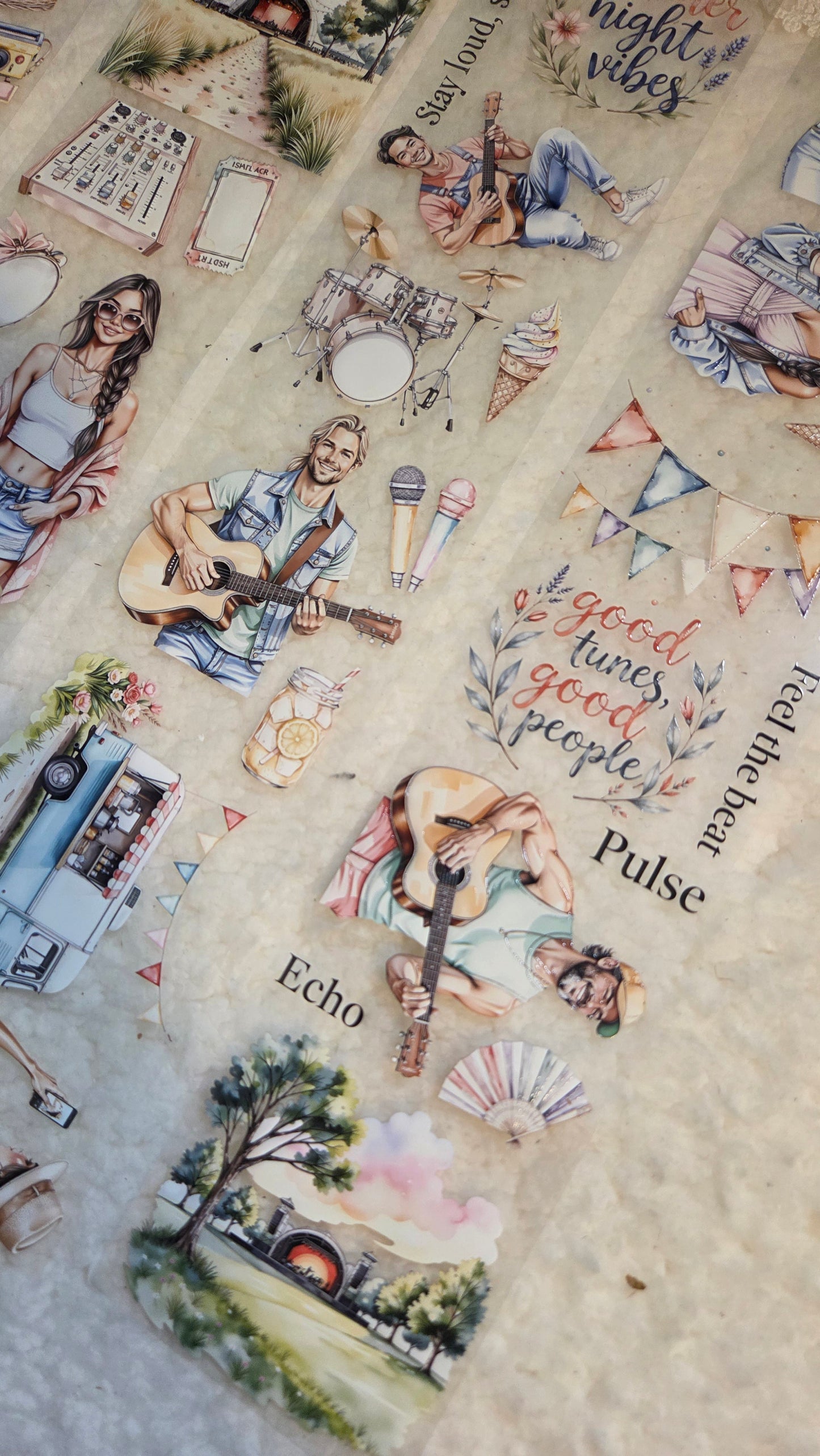 Music Festival, Crystal Ink, PET TAPE, 7 cm wide