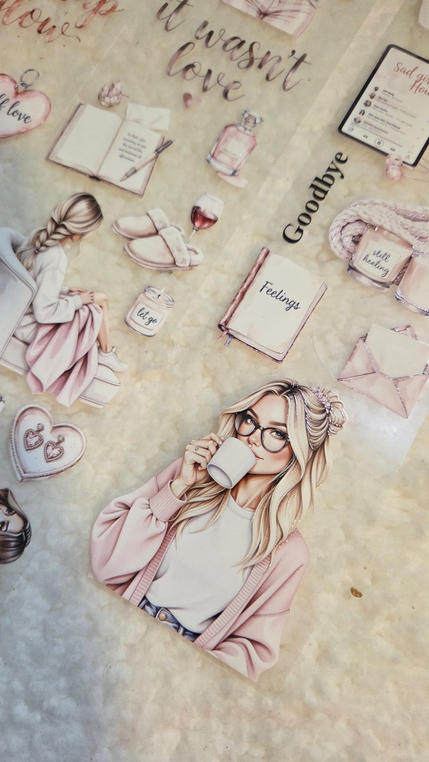 A Quiet Goodbye, Crystal Ink, PET TAPE, 7 cm wide