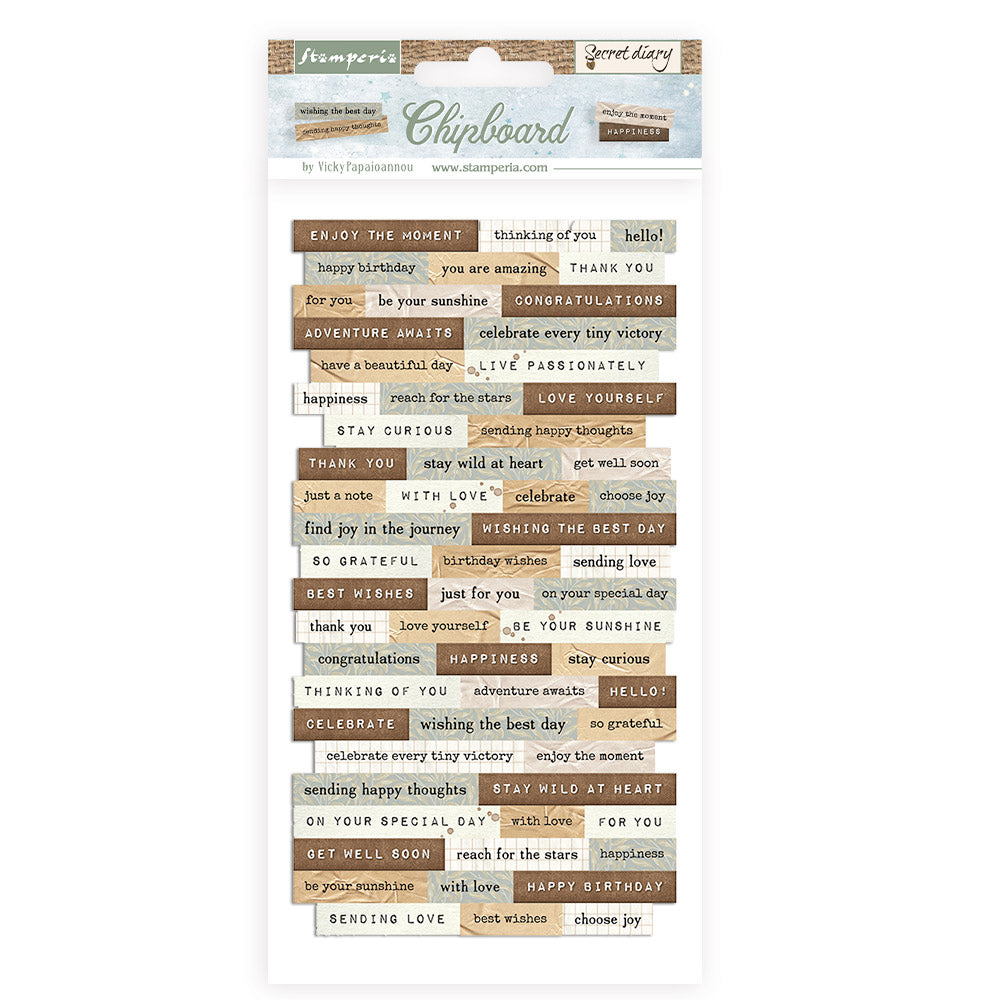 Chipboard cm 15x30 - Create Happiness - Secret Diary