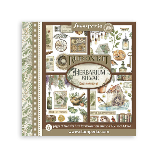 Rub on kit cm 15,5x15,5 - 6 pages Herbarium Silvae