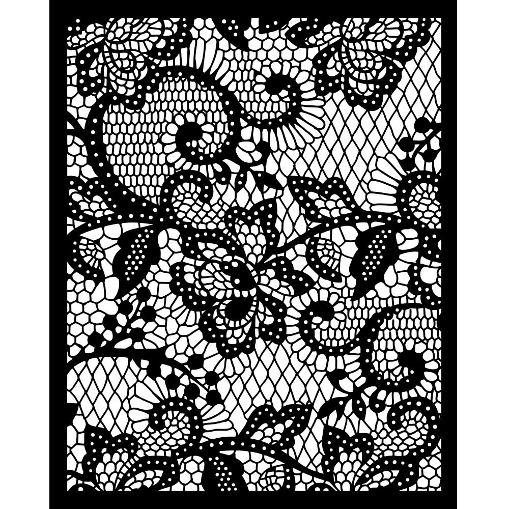 Thick stencil cm 20X25 - Quiet Days - Floral lace